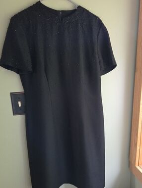 Vintage Jessica Howard Black Beaded Mini Dress